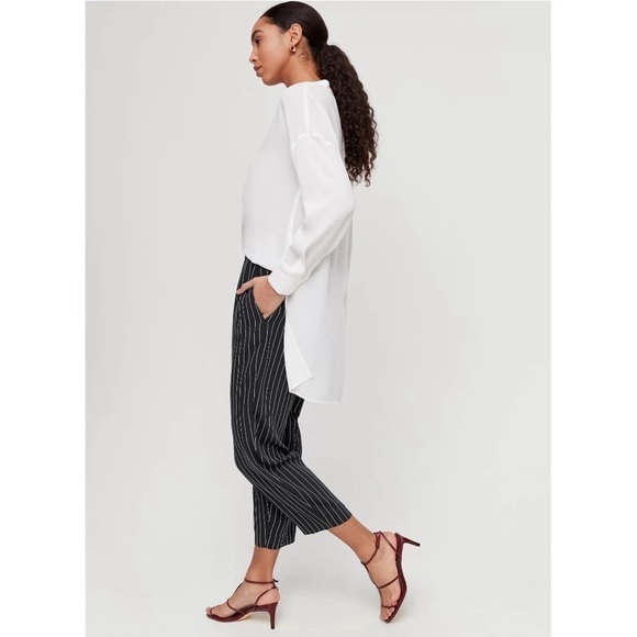 BABATON | Modesto Pinstripe Trouser Pants Black White Size 00 - Picture 3 of 12